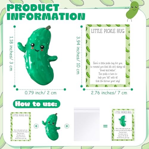XunYee Pocket Hug Token End of Year Teacher Appreciation Gifts Mini Positive Figurines Pocket Hug Cards Emotional Small Support Gifts for Teacher Nurse Volunteer Employee Coworker30 SetsPickle - Image 3