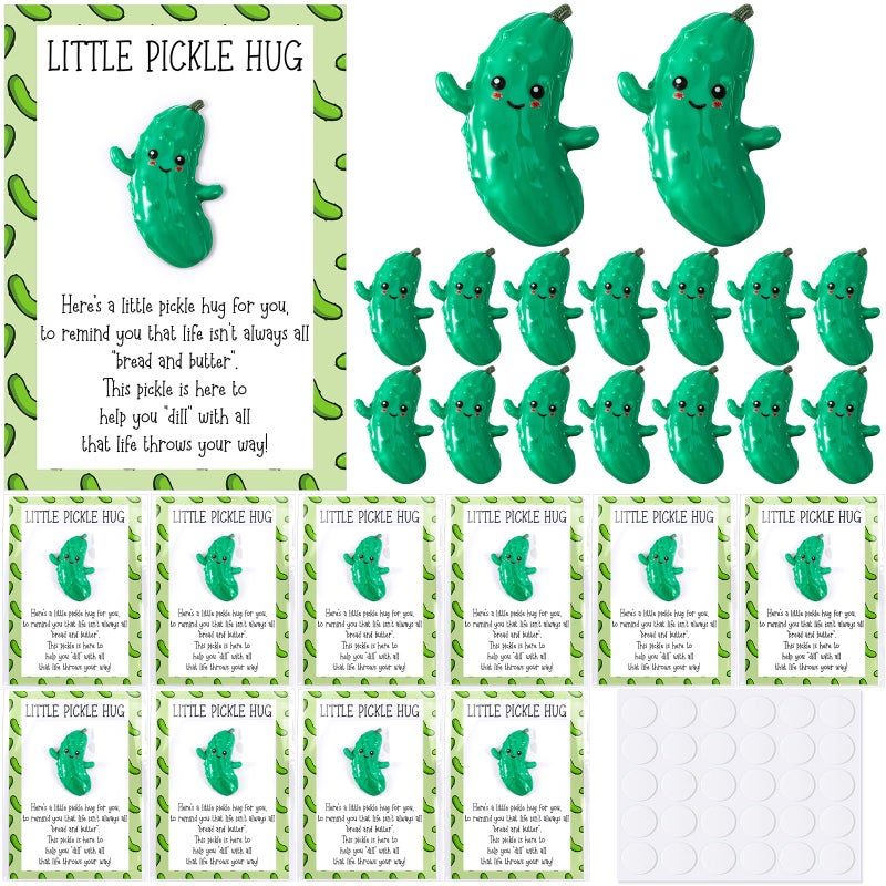 XunYee Pocket Hug Token End of Year Teacher Appreciation Gifts Mini Positive Figurines Pocket Hug Cards Emotional Small Support Gifts for Teacher Nurse Volunteer Employee Coworker30 SetsPickle - Image 2