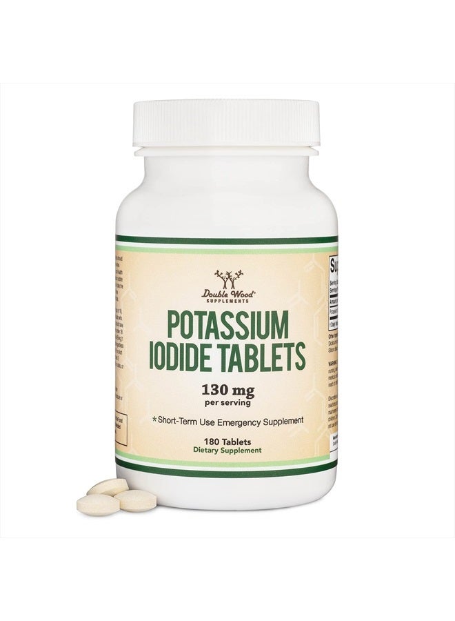 Double Wood Supplements Potassium Iodide 130mg - 180 Tablets - Image 1