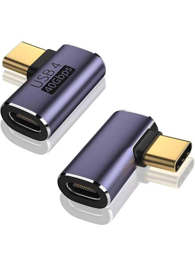 في كوم محول USB C بزاوية 90 درجة، قطعتان، 40 جيجابت في الثانية لنقل البيانات، USB Type C ذكر إلى أنثى، موسع بزاوية قائمة لجهاز Steam Deck، كمبيوتر محمول، هاتف محمول، لوحي - Image 1