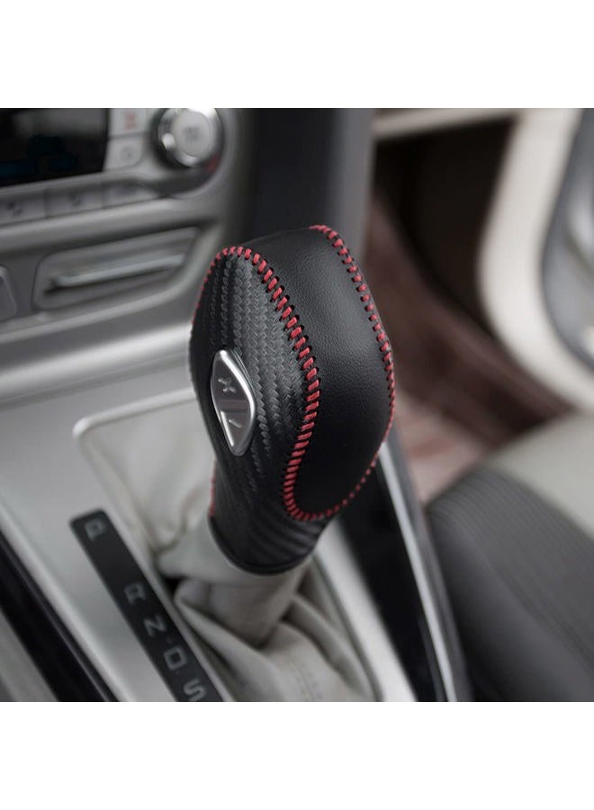 LDYFC Auto Car Leather Gear Shift Knob Cover for Ford EcoSport Escape/Fusion/C-Max Energi Wagon/Fiesta/Focus/Transit Accessories - Image 3