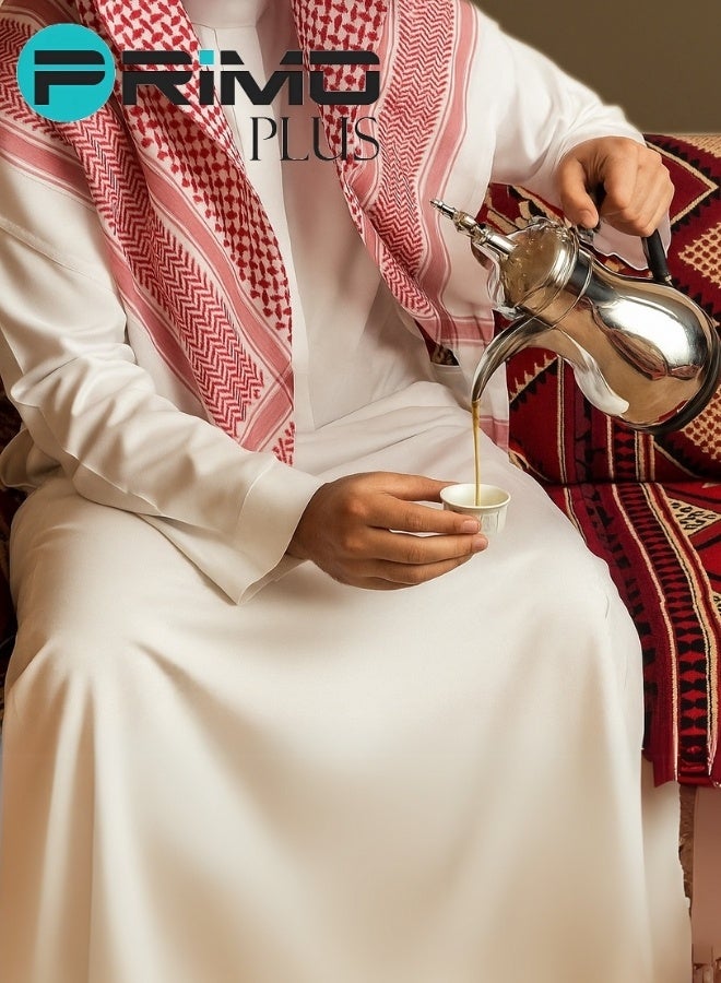 بريمو بلس طقم دلة قهوة سعودية كهربائية 1 لتر + إبريق شاي كهربائي 1.2 لتر من بريمو بلس موديل PR622 – تصميم فاخر من الستانلس ستيل المقاوم للصدأ، تحكم رقمي ذكي، قوة 800 واط، مثالي للمنزل والضيافة والمناسبات - Image 3