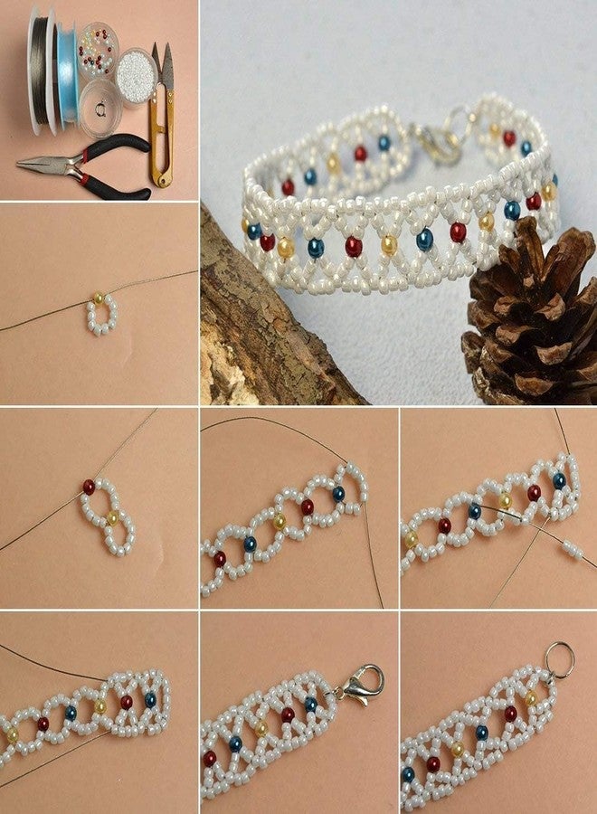 Dhruv Crafts Premium 11/0 Seed Beads Perfect Jewelry Making Embroidery Crafts Necklace Bracelet Designs Professional Quality Bulk Pack - 2mm 150gm 23400 Pcs | White - Image 4