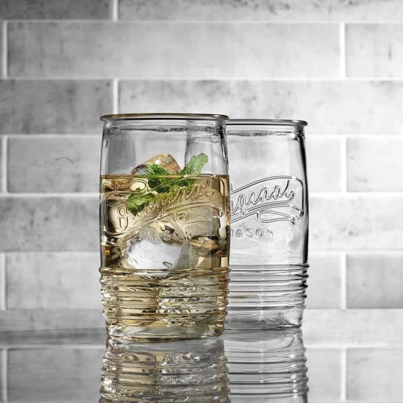 Glaver's Glass Tumbler Drinking Glasses Set of 4 â€“ Genuine Artisan-Made Vintage Italian Original Mason â€“ Elegant 20 Oz Clear Tumbler Glassware Set for Refreshing Drinks, Beverages, Iced Tea. - Image 5