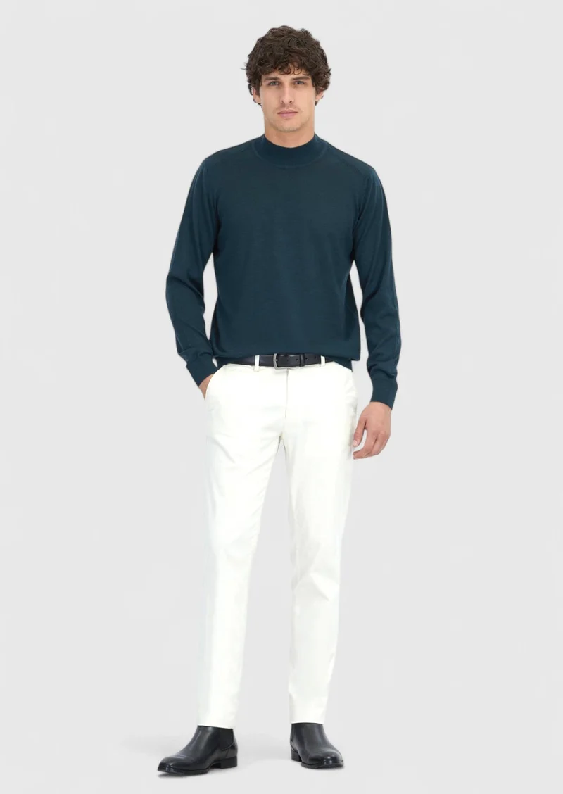 Ramsey Petrol Blue Knitwear Sweatshirt