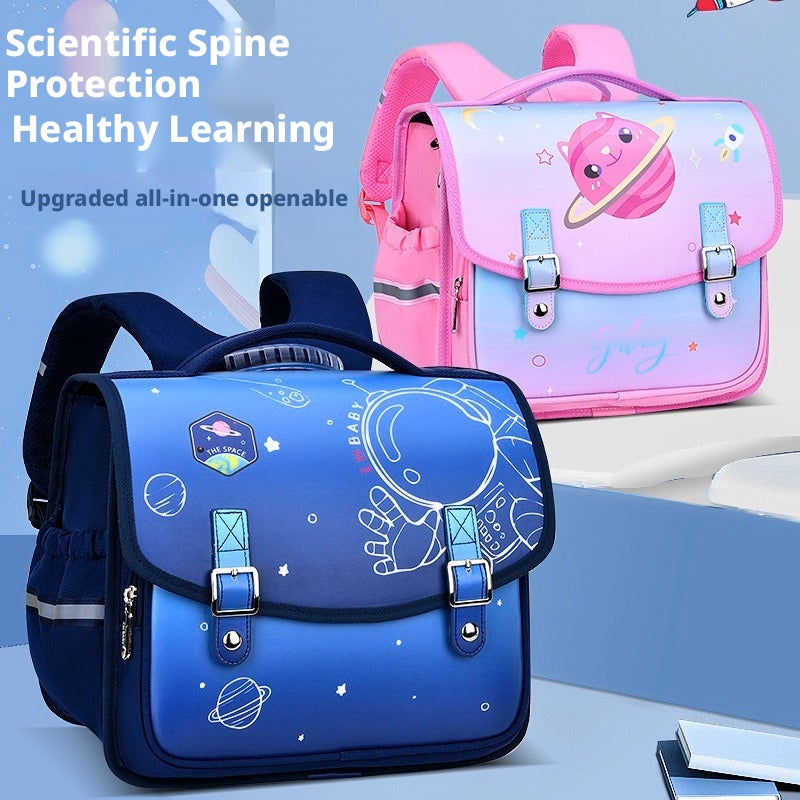 Cartoon Kids Backpack, All-in-One Open, Breathable Waterproof, for Grades 1-6 - Image 1