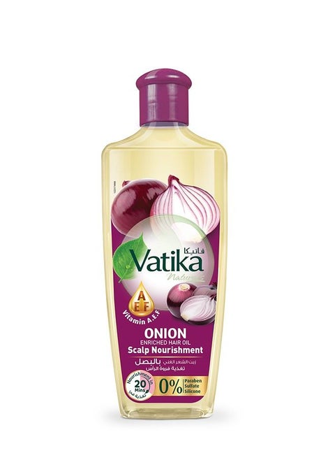 Vatika Naturals Onion Enriched Hair Oil | Vitamins A, E, F | For Hair Growth & Hair Fall Control | Scalp Nourishment in 20 minutes with - 200ml