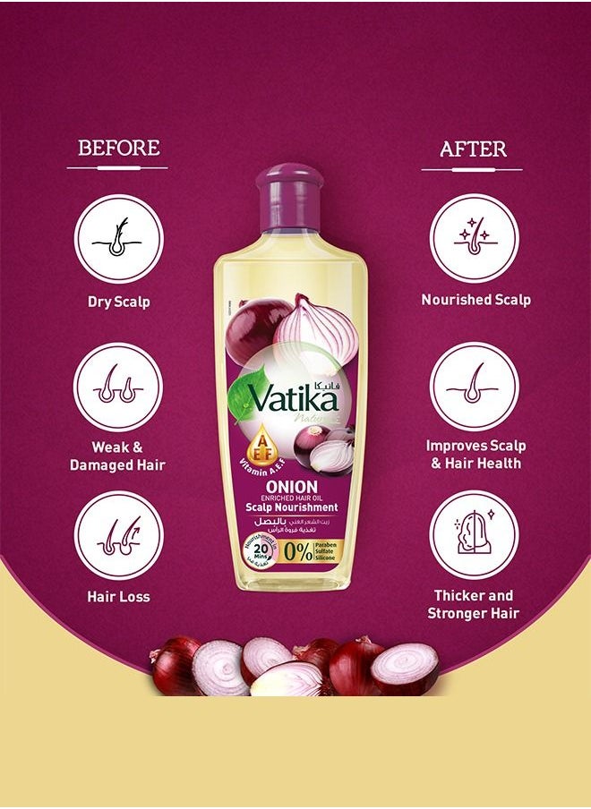 Vatika Naturals - Vatika Naturals Onion Enriched Hair Oil | Vitamins A, E, F | For Hair Growth & Hair Fall Control | Scalp Nourishment in 20 minutes with - 200ml - Image 1