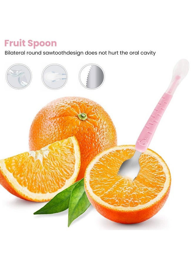 ® Fruit Spoon With Scraper For Baby Feeding, 2 In 1 Multifunction Serrated Grapefruit Fruit Spoon For Kids/Toldder