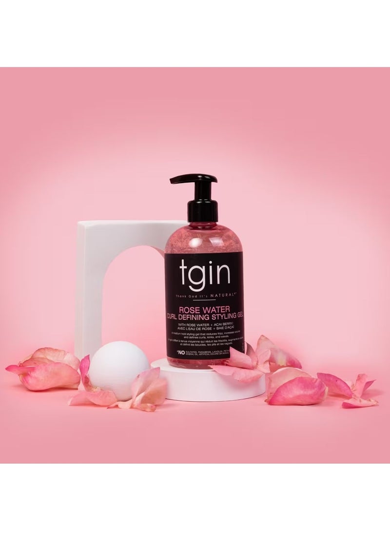 Tgin Rosewater Styling Gel for Natural Curly, Wavy, Low Porosity, Fine Hair, 13 oz - Image 5