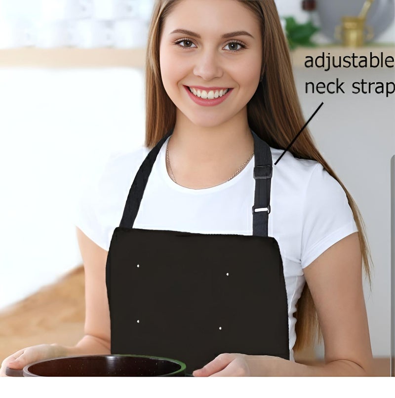 Vencier Chef Apron Kitchen Waterproof Cooking Catering Butcher Kitchen Cooks Restaurant Bistro BBQ School College (Black) - Image 4