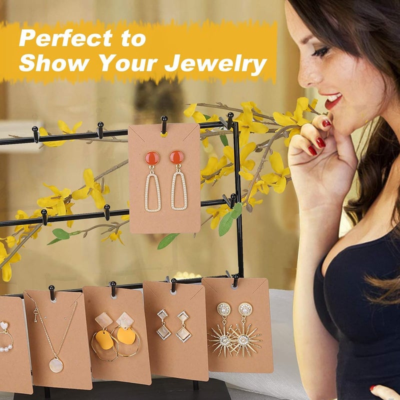 ovsor Works Great Earring Display Cards - Well-made 3.5 x 2.4 Inches Earring Cards with Good Paper Quality, Plus Clear Packaging Bags That Don't Tear Easily, for Earrings Necklace Jewelry Cards - Image 4