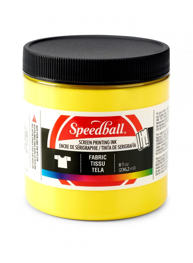 Speedball Fabric Screen Printing Ink, 8-Ounce, Yellow for T-Shirt and Silkscreen Printmaking - Image 1