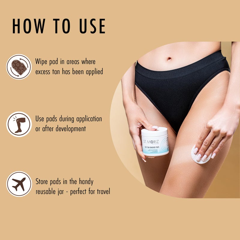 St. Moriz St Moriz Professional Self Tan Remover Pads - Removes Self Tanner Instantly - Fix Tanning Mistakes - Rapid Self Tan Eraser - Gentle on Skin - Dermatologically Tested - Vegan - 60 Pads - Image 5