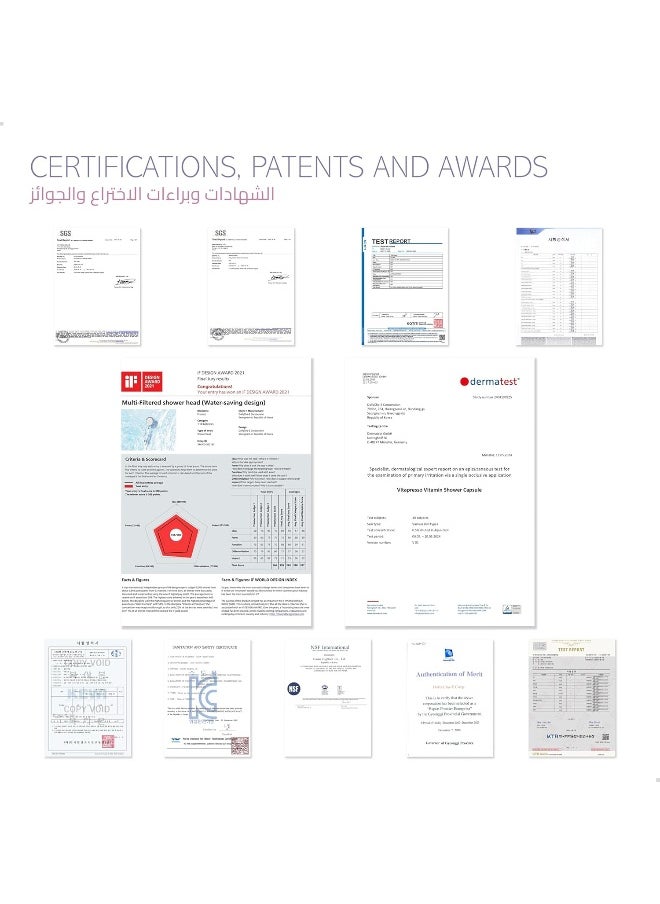 مجموعة رأس دش كورية وفلتر دش مزدوج B - مع كبسولة استحمام فيتامين فيتابريسو - فلتر مياه لبشرة وشعر صحيين - إزالة الكلور - تفتيح البشرة، مضاد للأكسدة، علاج بالروائح - pzsku/ZDC405E5D03F8A29A5FFDZ/45/_/1729506504/b0e3d569-7ab5-4a08-8dce-2c437e1c5925