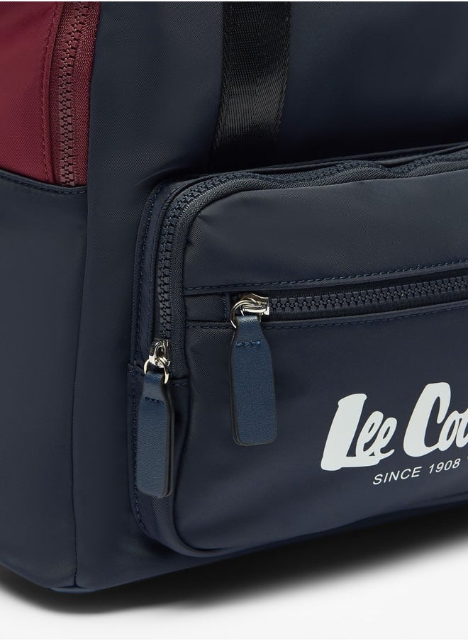 Lee Cooper - Colourblock Backpack with Adjustable Straps and Zip Closure - 31x14x37 cm - Image 1