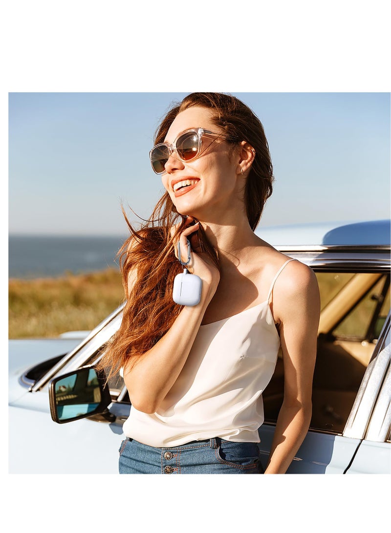SZOXST AirPods 4 Case Cover with Keychain Full Body Protective Shockproof Cute Soft Silicone Compatible with Airpods 4th Generation Case 2024 for Women Men Front LED Visible White - Image 4
