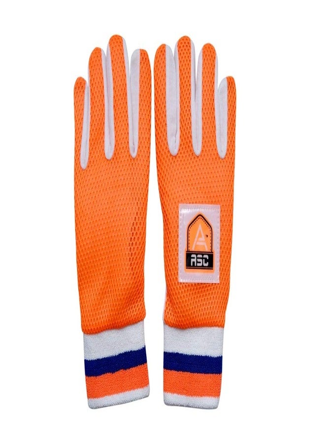 ASC قفازات داخلية لحراسة المرمى من ASC للكريكيت - قفازات قطنية مبطنة، شبكة إسفنجية، مقاس قياسي - Image 4