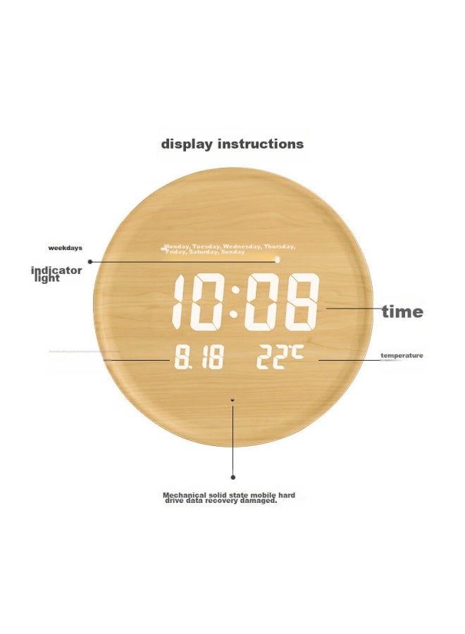 Momen Wall Clock, 30cm, Led Night Light, Electronic Clock, Wall-mounted, Living Room Fashion Creative Clock, Nordic Style, Battery-powered Wall Clock - Image 2