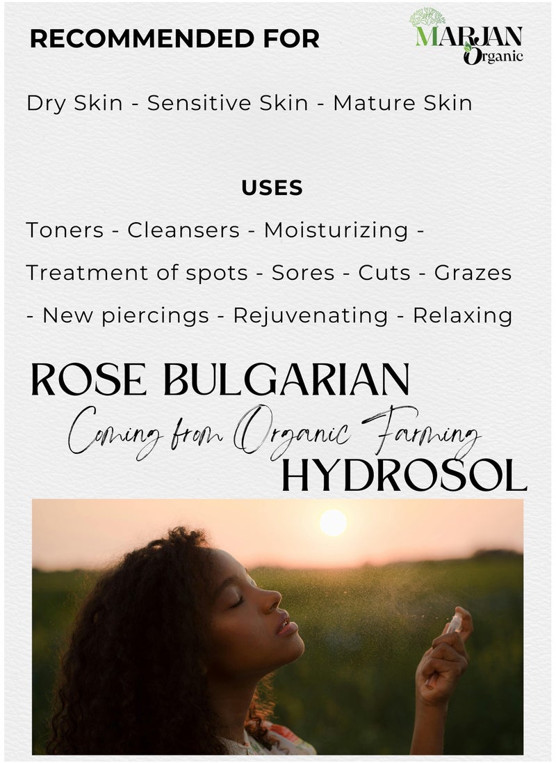 MARJAN ORGANIC Rose Bulgarian Hydrosol Floral Water 30ml - Certified Organic - Toner & Cleanser - Body Mist - Perfect for Skin, Face, Homemade Beauty Products Vegan GMO Free  - Image 3
