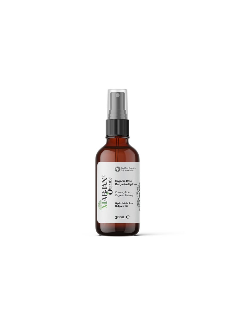 MARJAN ORGANIC Organic Bulgarian Rose Hydrosol Floral Water 30ml – Rosa Damascena Facial Toner, Hydrating & Soothing Mist for Skin and Hair - Image 1