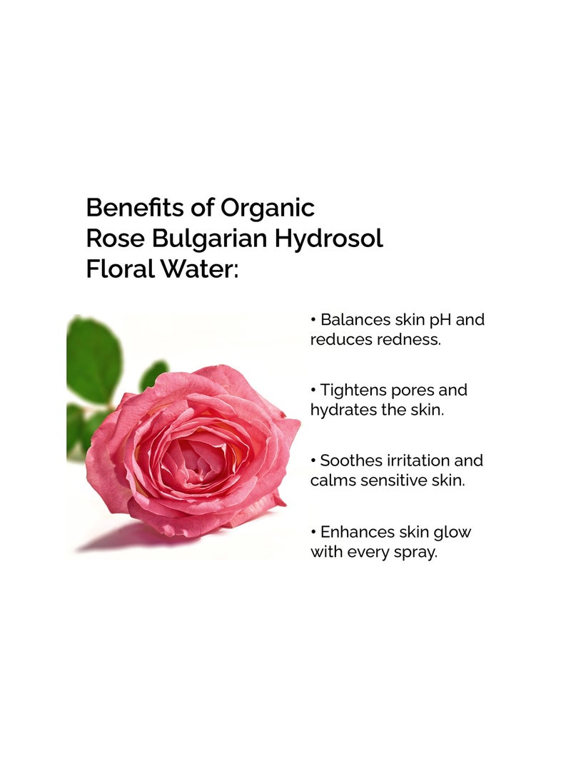 MARJAN ORGANIC Organic Bulgarian Rose Hydrosol Floral Water 30ml – Rosa Damascena Facial Toner, Hydrating & Soothing Mist for Skin and Hair - Image 5