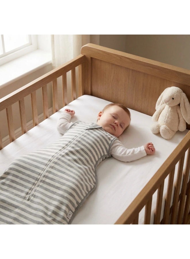 الأزرق جي دبليو كيس لف انتقالي، أكمام نصف طول وأساور قفازات، لف للأطفال حديثي الولادة للانتقال إلى كيس نوم الأطفال بطانية قابلة للارتداء، 3-6 أشهر، 14-21 رطلاً، خطوط رمادية مرقطة - Image 4