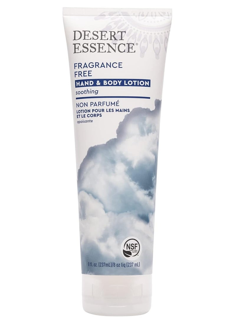 DESERT ESSENCE Desert Essence Fragrance Free Hand & Body Lotion - 8 Fl Ounce - Soothing - Aloe Vera - Shea Butter - Green Tea - Coconut Oil - Jojoba Oil  - Image 1