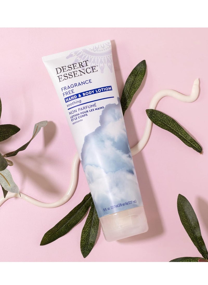 DESERT ESSENCE Desert Essence Fragrance Free Hand & Body Lotion - 8 Fl Ounce - Soothing - Aloe Vera - Shea Butter - Green Tea - Coconut Oil - Jojoba Oil  - Image 3