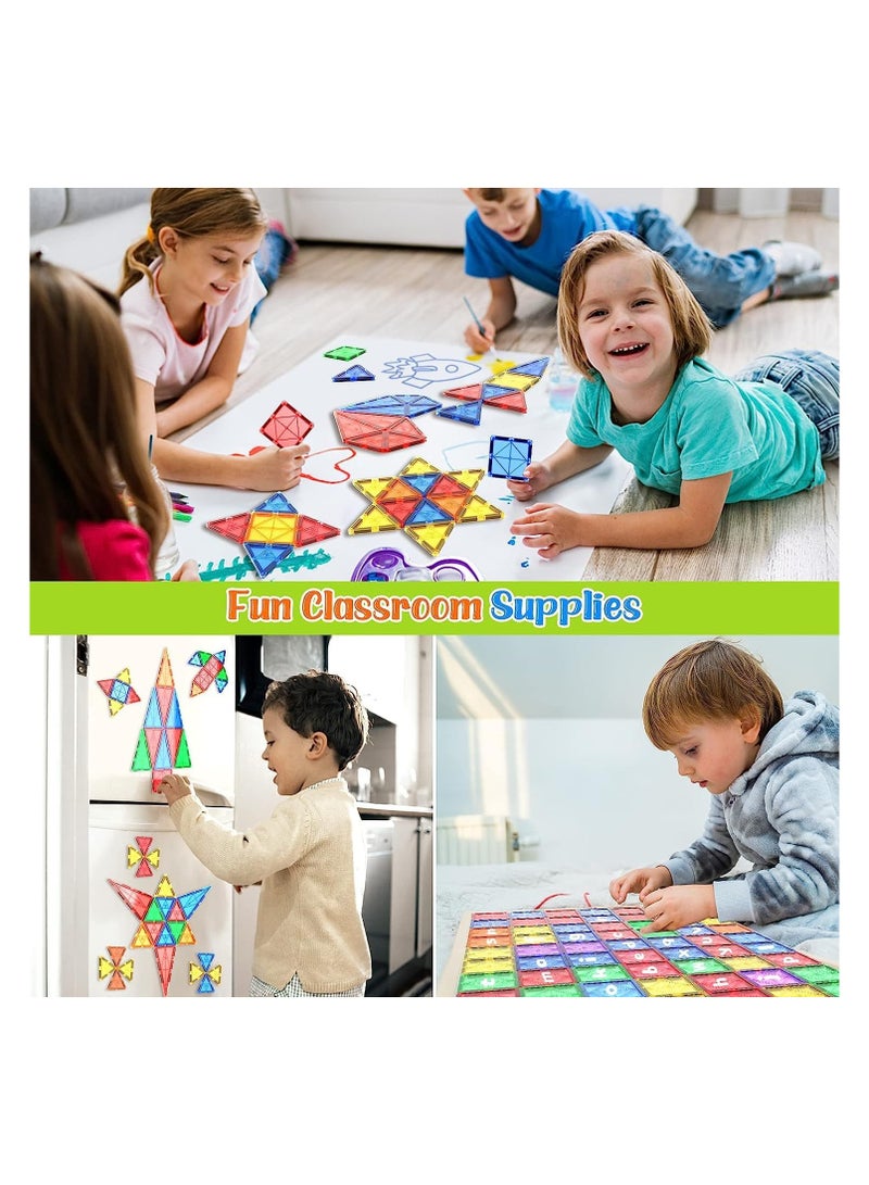 Magnetic Building Tiles - 70 Pcs Set of Vibrant 3D Blocks, Encourages Creative Construction, Promotes Educational Brain Development, Stimulates Imagination, STEM Toy for Kids 3+ Years - Image 3