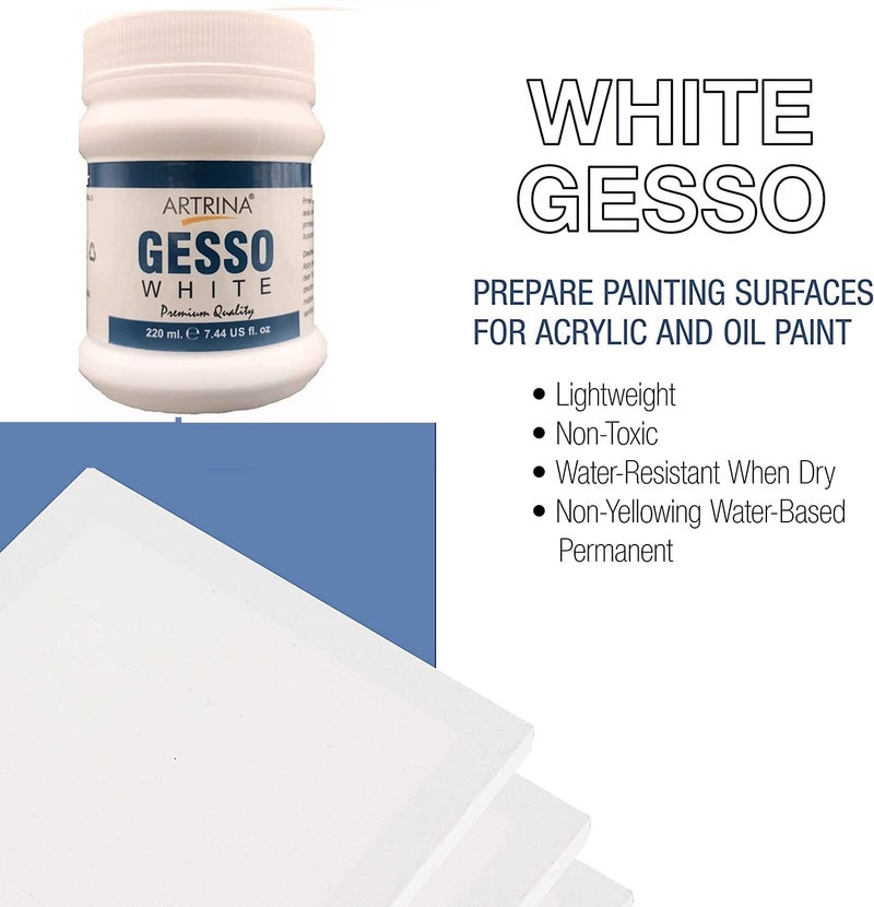 ARTRINA White Gesso Acrylic Medium (250 ML, White Gesso) - Image 2