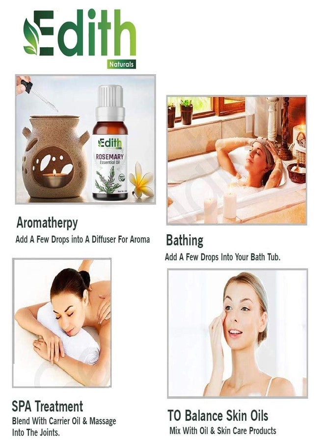 EDITH زيت إكليل الجبل العطري | يعزز نمو الشعر، ويرطب البشرة | يقوي الشعر ويغذي فروة الرأس | زيت عطري طبيعي وعضوي 100% | 15 مل - Image 5