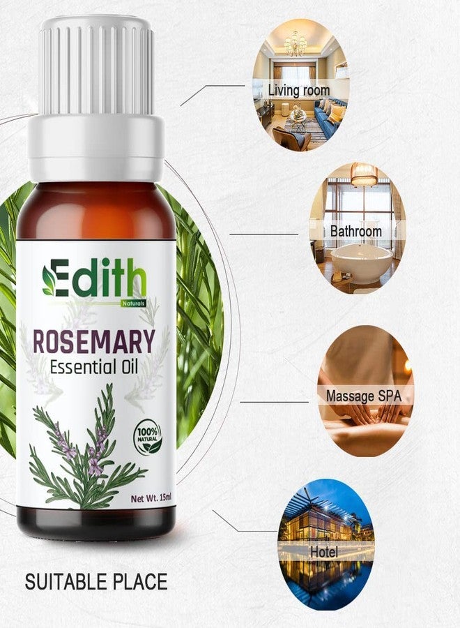 EDITH زيت إكليل الجبل العطري | يعزز نمو الشعر، ويرطب البشرة | يقوي الشعر ويغذي فروة الرأس | زيت عطري طبيعي وعضوي 100% | 15 مل - Image 4