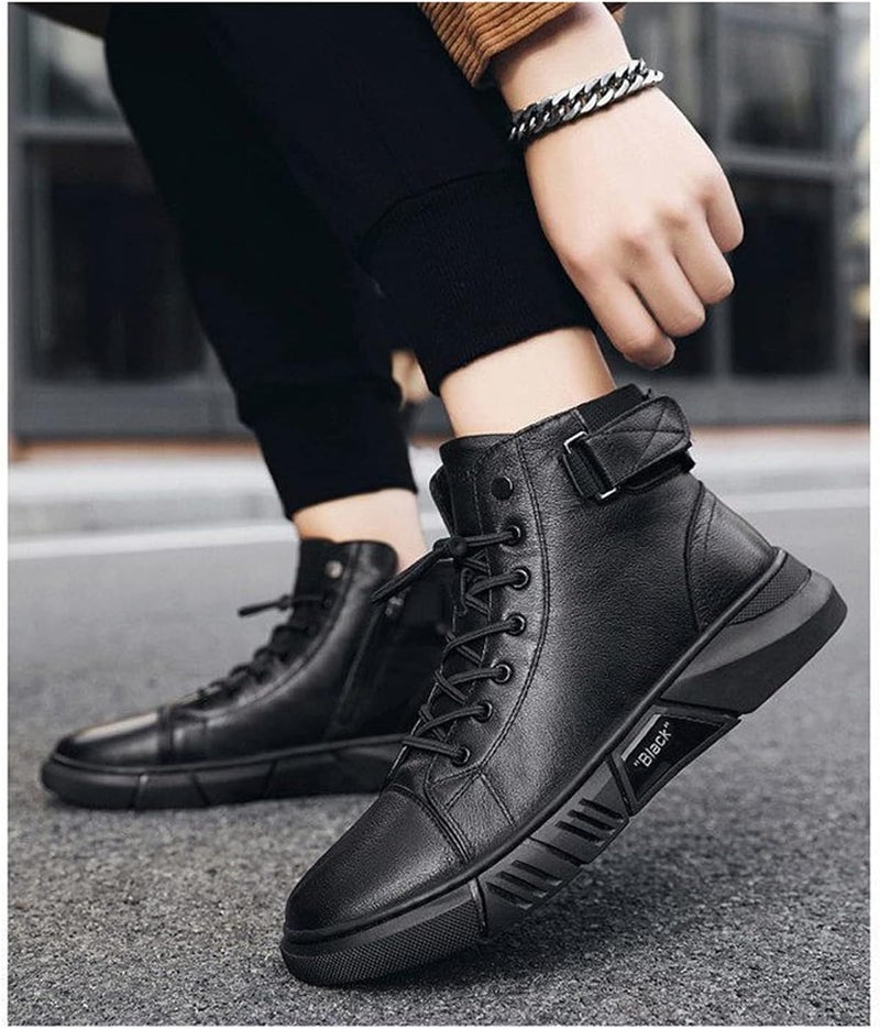 woobles Italian High-Top Casual Leather Boots Without Cashmere 7.5 - Image 5