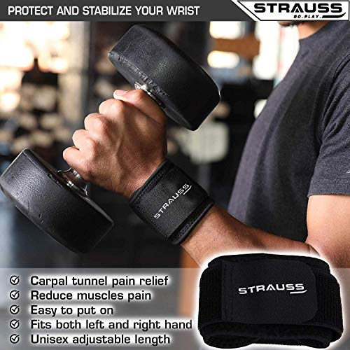 Strauss Wrist Support, Single (Free Size, Black), (Pack of 2) - Image 3