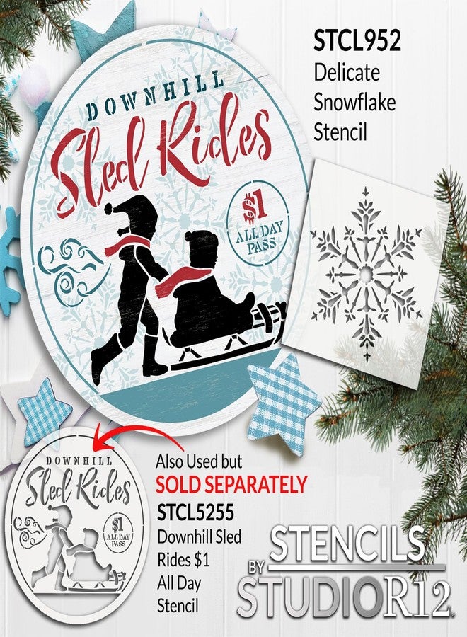 Studio R 12 Snowflake Stencil by StudioR12 | Delicate Winter Art - Reusable Mylar Template | Painting, Chalk, Mixed Media | Use for Wall Art, DIY Home Decor - STCL952 SELECT SIZE (12" x 12") - Image 3