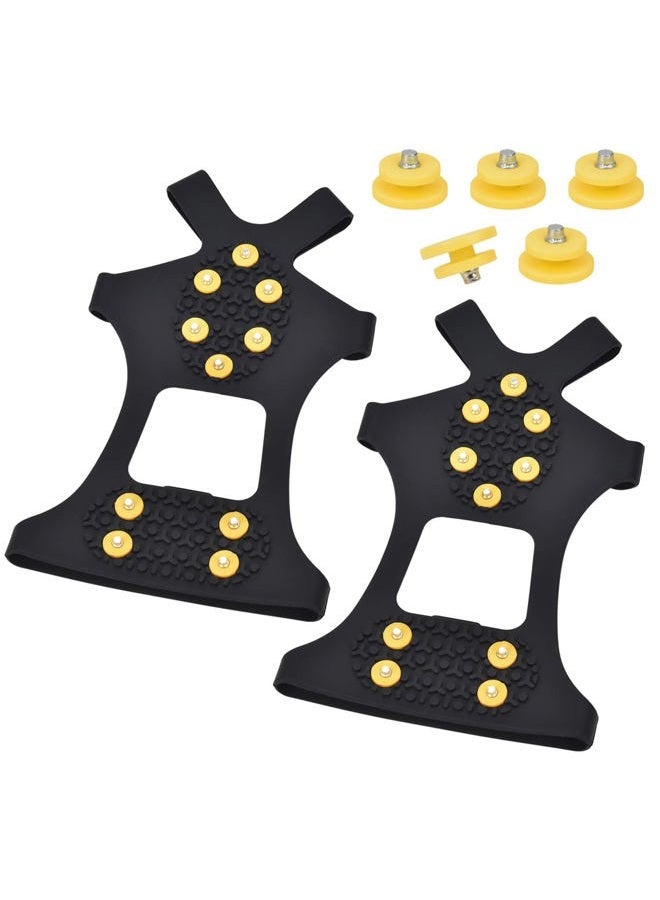 Manledio Ice Cleats for Shoes and Boots - Stainless Steel Studs Crampons for Non-Slip Traction on Snow and Ice - Anti-Slip Grips and Spikes for Hiking Walking and Winter Workers on Slippery Surfaces - Image 1