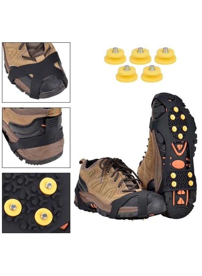 Manledio Ice Cleats for Shoes and Boots - Stainless Steel Studs Crampons for Non-Slip Traction on Snow and Ice - Anti-Slip Grips and Spikes for Hiking Walking and Winter Workers on Slippery Surfaces - Image 4