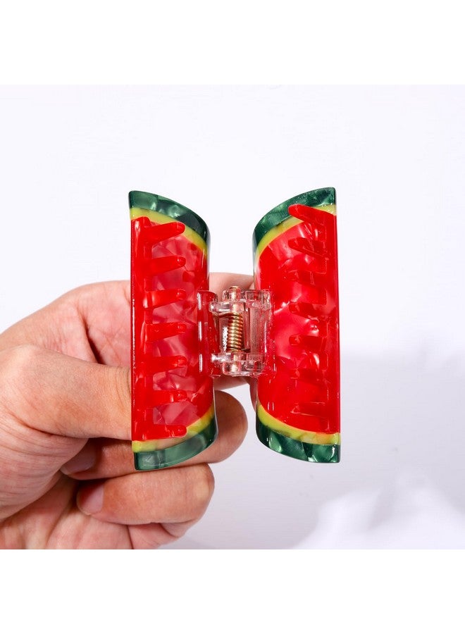 BVGA Cute Fruit Watermelon Hair Claws Clips For Thin Medium Short Hair Medium Hair Clip Claws Fashion Summer Hair Barrettes Acetate Hair Clips Cute Hair Claw Women Hairpins Hair Accessory Gifts - Image 3