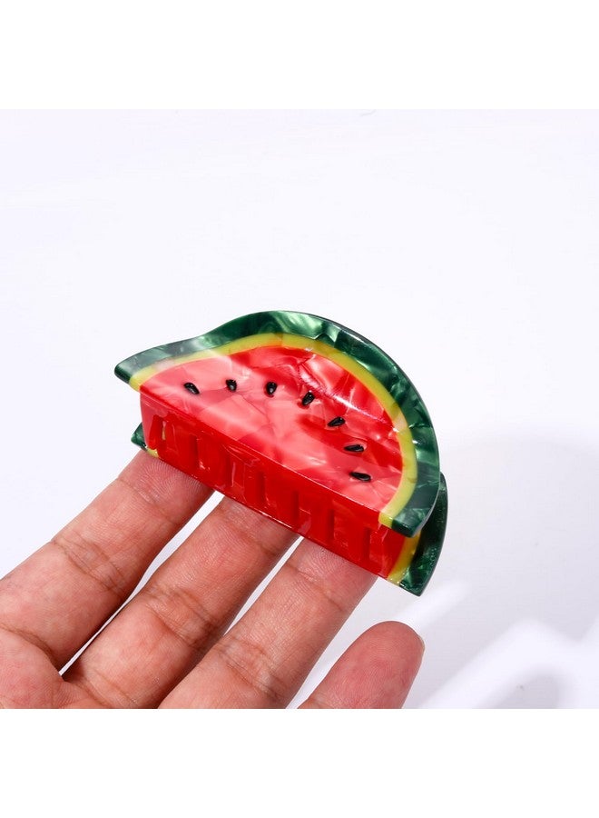 BVGA Cute Fruit Watermelon Hair Claws Clips For Thin Medium Short Hair Medium Hair Clip Claws Fashion Summer Hair Barrettes Acetate Hair Clips Cute Hair Claw Women Hairpins Hair Accessory Gifts - Image 5