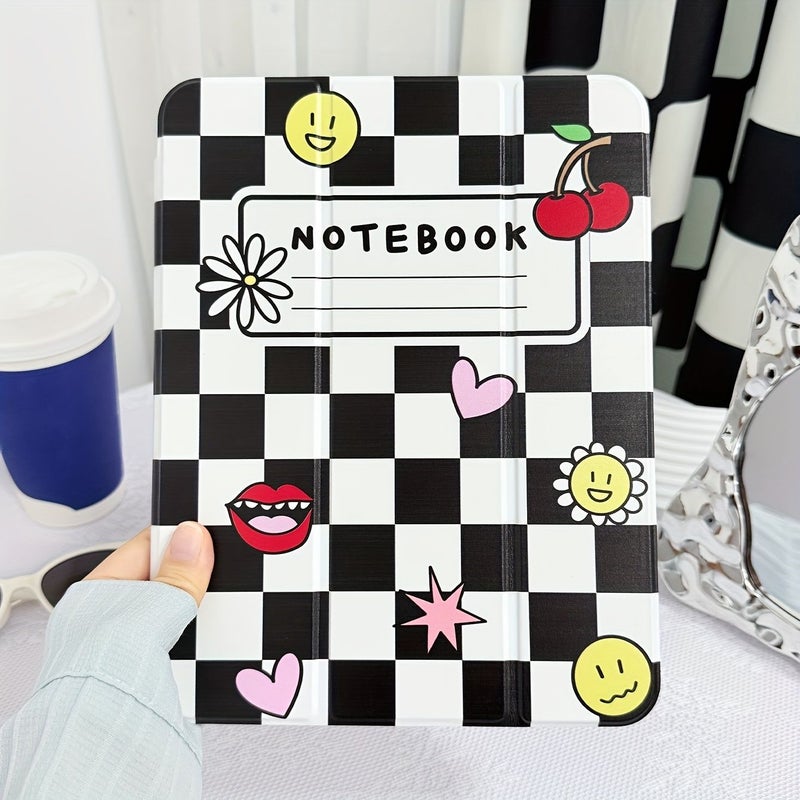 Black White Vintage Checkerboard Tablet Case For iPad Air 9.7 inch 2017 2018 - Image 4