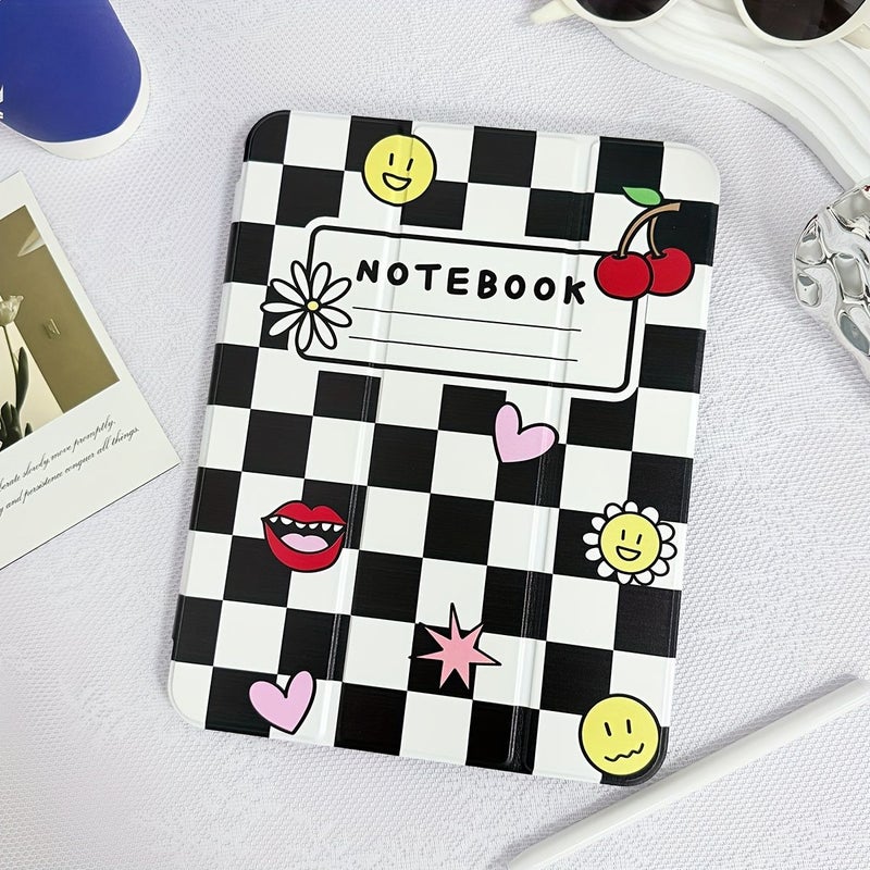 Black White Vintage Checkerboard Tablet Case For iPad Air 9.7 inch 2017 2018 - Image 1