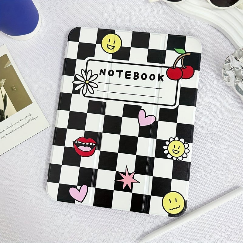 Black White Vintage Checkerboard Tablet Case For iPad Air 9.7 inch 2017 2018 - Image 3