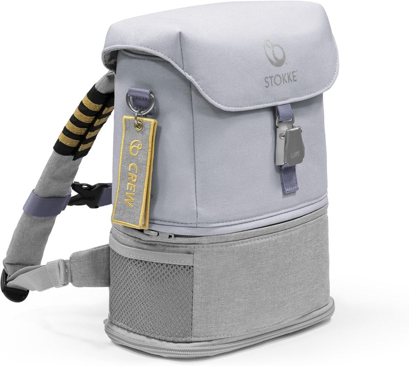 Stokke JetKids BackPack, Arctic Blue - Expandable Design for Kids 2-7 Years Old - Easy-to-Clean, Water Repellent Fabric - Includes Pull-Out Seat Pad, Name Tag & Detachable Captain Stripes, Arctic - Image 1