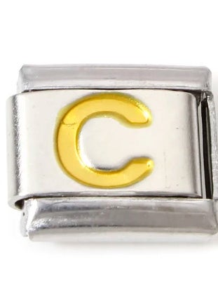 Generic - Tiktok Hot Selling 9MM Stainless Steel Original Charm Gold Letter Module Stitching Bohemian DIY Jewelry Bracelet 0310-charming gold-c - Image 1