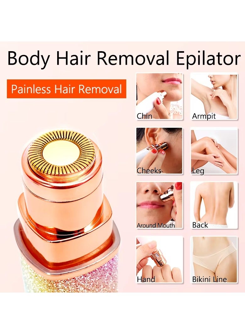 جهاز إزالة شعر الوجه والأنف للنساء 2 في 1 – بدون ألم، قابل لإعادة الشحن – تصميم لامع وأنيق – لإزالة شعر الوجه والشفاه والذقن والأنف - Image 2