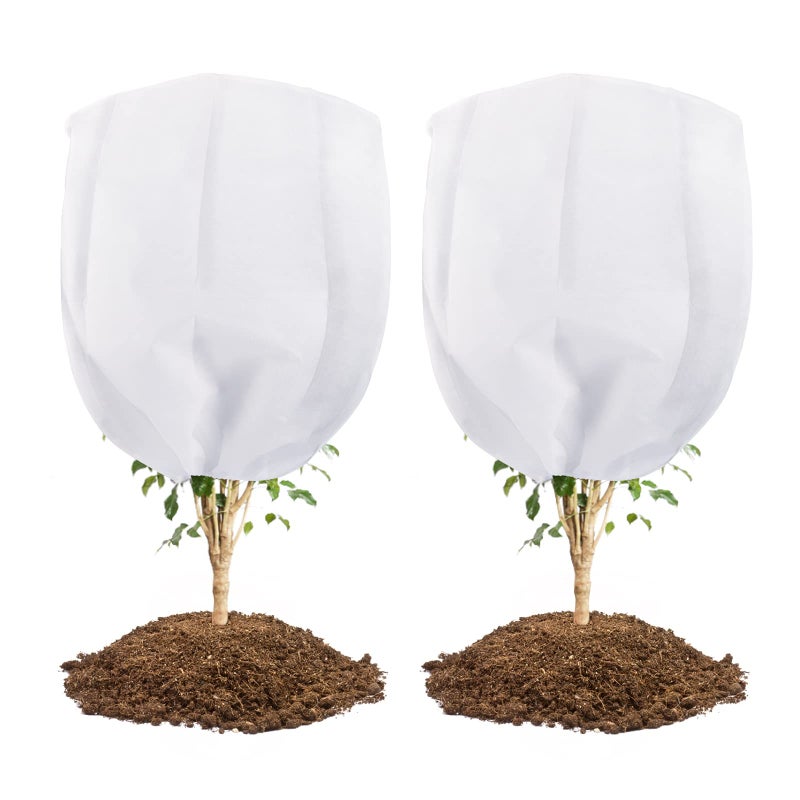 Abimars Thicker Plant Covers Freeze Protection Jacket 236 ozyd 5x5 Reusable Winter Plant Covers with Drawstring  Zipper 2 Pack Light Porous Fabric for Plant Breathing