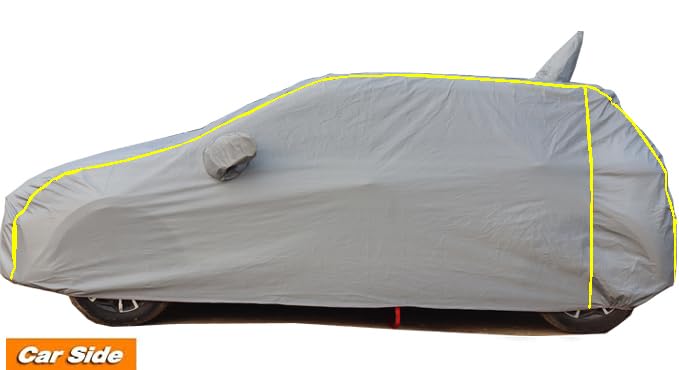 AUTOUNIKO 100% Waterproof Car Body Cover for Maruti Suzuki Dzire(2012-2017) with Mirror and Antenna Pocket and Soft Cotton Lining (Full Bottom Elastic Triple Stitched) (Grey with Red Piping) - Image 5