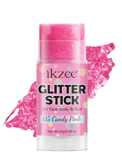 IKZEE Body Glitter Gel Stick for Women & Girls Easy to Apply & Remove Festival Glitter Liquid Eyeshadow Mermaid Sequins Chunky Glitter Gel Cosmetic for Body Face Hair Nails Makeup No.05  - Image 1