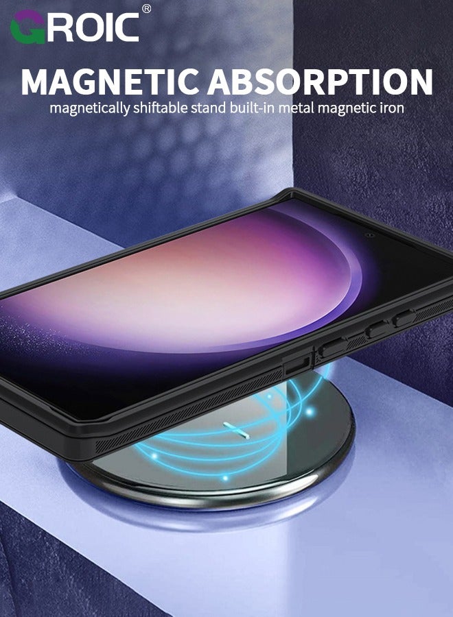 GROIC Black Samsung Galaxy S24 Ultra Phone Case, 3 Layer Super Full-Body Heavy Duty Shockproof Dust Proof Anti-Scratch Phone Cover Rugged Protective Case with Belt-Clip - Image 4